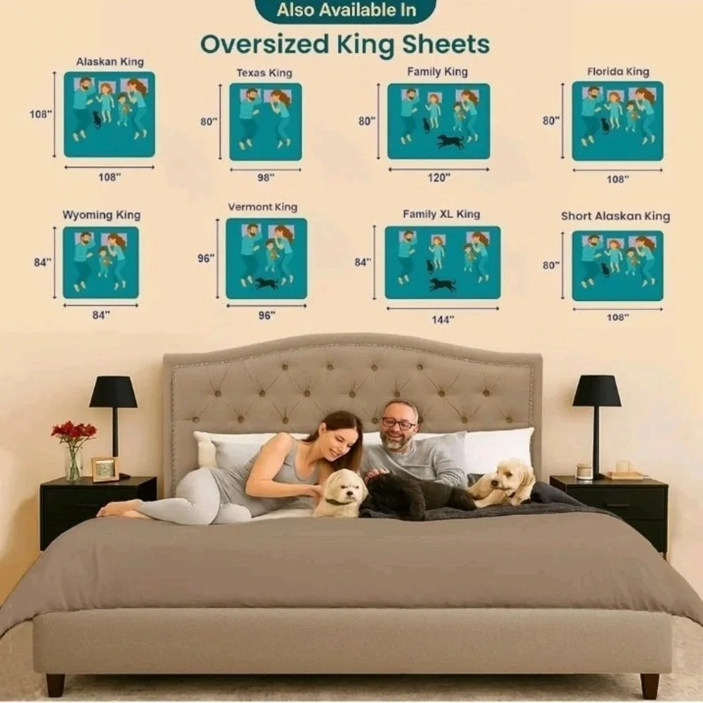 600 TC Cotton 4 PC RSheet Set Solid White Family King XL 144X84 Oversize Taupe‎